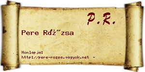 Pere Rózsa névjegykártya